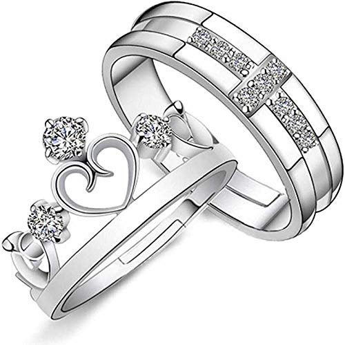 Buy Vembley Silver-plated Magnetic Heart Matching Love Couple Ring Online  at Best Prices in India - JioMart.